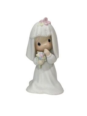 Precious Moments Bride 1983 Vintage Porcelain Figurine with Floral Veil